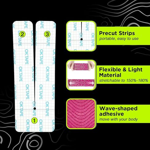OK Tape Precut Y-Shape Tape للأشق الكتف ، الركبة ، الخلفية ، 10 أجزاء ، شرائط K ، توفر الدعم وتخفيف الانزعاج ، الشريط الرياضي المرن المقاوم للماء (3.5 "× 10" ، بيج) in Kuwait