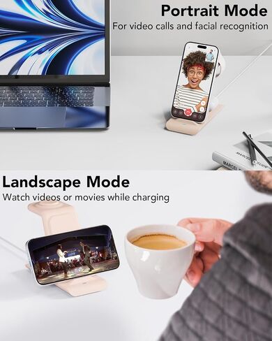 HATALKIN 3 in 1 Wireless Charging Station Compatible for Apple Products Multiple Devices Charger for Apple Watch ultra 10 9 8 7 SE 6 5 AirPods Pro iPhone 16 15 14 13 12 Pro Max/X/XS Fast Charger Stand in Saudi Arabia