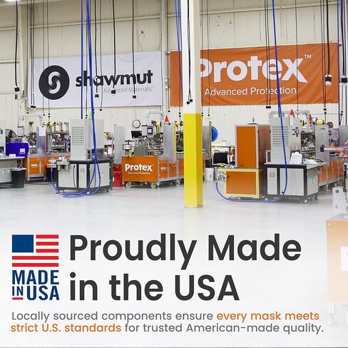 Shawmut Protex™ N95 Mask, Made in the USA NIOSH Approved, Particulate Respirators, Protective Face Mask for Dust, Construction, Medical, 1 Pack of 20 (Approval Number TC-84A-9295 / Model SR9520) in Kuwait