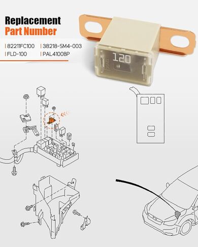 100 amp multi غرض الصمامات 927-0100 ، ملائمة لنماذج سوبارو/هوندا ، الأجزاء القابلة للاستبدال 82211FC100 ، 38218-SM4-003 ، FLD-100 ، PAL4100BP ، الأزرق in Kuwait