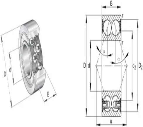 1pcs 3208A-2RS1TN9-P5 40x80x30.2 3208 5208 3208RS 5208RS 3208-B-2HRS-TVH 3056208 Double Angular Contact Ball Bearings in Saudi Arabia