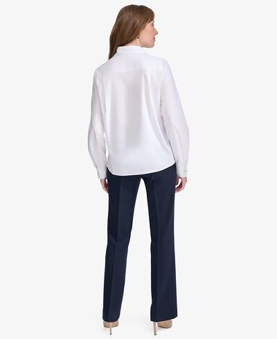 Tommy Hilfiger Women's Long Sleeve Collared Puff Printed Top in Saudi Arabia