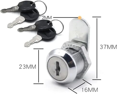 مربع الحرف كامين كامينات أقفال باب خزانة باب خزانة خزانة درج بريد مع 2 مفتاحين 16 مم 25 مم 30 مم 1pcs (25 مم) in Kuwait
