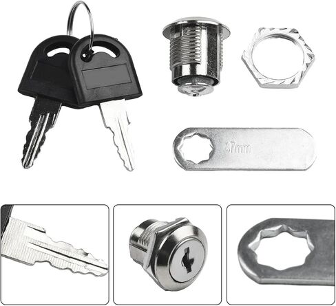 Security Lock for Cabinet Cam Drawer Post Mail Box Locker Cupboard 2 Key 1Pcs(A-30MM Fixed) in Kuwait
