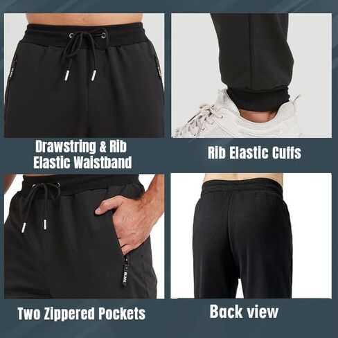 Mens 3 Pack Fleece Sports تمرين الركض الجيوب السوستة وملفات الرباط المبطنة بالركض المبطنة بالركض in Saudi Arabia