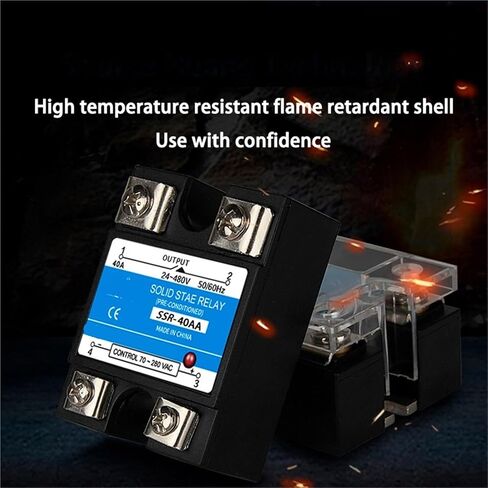 SSR-10AA 25AA 40AA مرحلة واحدة AC محكومة AC SSR التتابع الحالة الصلبة مع غطاء حراري الغطاء البلاستيكي 220V 10A 25A 40A 1PCS (SSR-25AA) in Kuwait