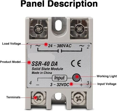 10A SSR 25A Solid State Relay 40A Output 3-32VDC 24-480VAC 220V Single Phase DC to AC 40A Relay SSR HeatSink SSR 40DA 1Pcs((AC Controls AC) AA,SSR-80A) in Saudi Arabia