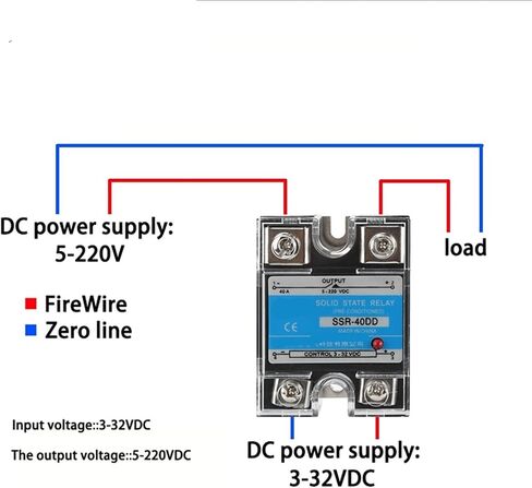 SSR-10DD 25DD 40DD Single Phase DC Controlled DC SSR Solid State Relay 220V 10A 25A 40A 1Pcs(SSR-40DD) in Saudi Arabia