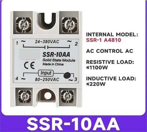 Solid State Relay SSR-10AA 25AA 40AA SSR مرحلة واحدة التحكم AC AC 24-380VAC المدخلات 80-250VAC 10A 25A 40A 1PCS (SSR-40AA) in Saudi Arabia