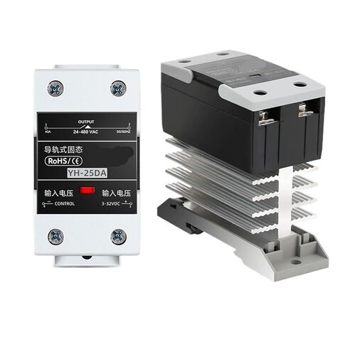 Din Rail Mount Solid State Relay SSR Single Phase DC Control AC AC Control AC with Heat Sink 10A 25A 40A 60A 80A 100A 120A 1Pcs(DC-AC,60A) in Saudi Arabia