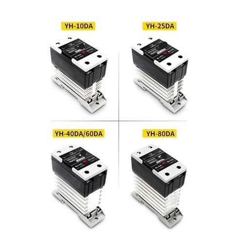 Din Rail Mount Solid State Relay SSR Single Phase DC Control AC AC Control AC with Heat Sink 10A 25A 40A 60A 80A 100A 120A 1Pcs(DC-AC,60A) in Saudi Arabia