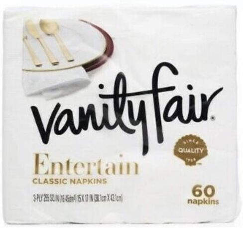 Generic Vanity Fair Nedbkins ترفيه كلاسيكي 3 طبق ، 60 ، حزمة من 2 ، أبيض in Kuwait