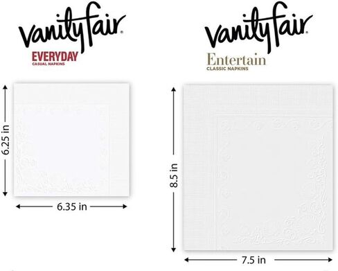 Generic Vanity Fair Nedbkins ترفيه كلاسيكي 3 طبق ، 60 ، حزمة من 2 ، أبيض in Kuwait