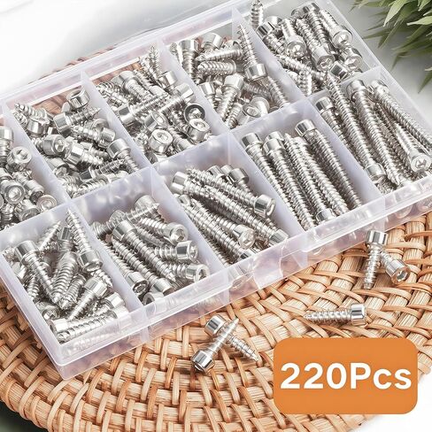 480pcs M2 مقبس السداس غطاء رأس البراغي النقر على الذات M2x4/5/6/8/10/12/14/14/16 مم المسمار الحفر الذاتي المسمار ألين رأس الصفائح المعد in Kuwait