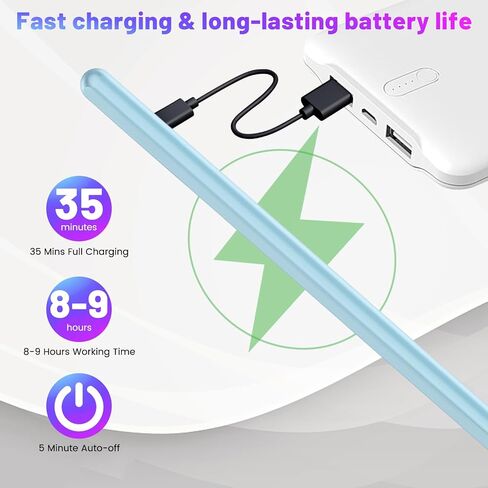 Pen for iPad (A16) 11th 10 Gen ، Charge Fast Pencil مع رفض الإمالة والنخيل ، القلم الرقمي للفترة 2018-2025 Apple iPad 6th-11/A16 ، Pro 13 "/12.9"/11 "/M4 ، AIR 3/4/5/M2/M3 ، MINI 5/6-PINK in Kuwait