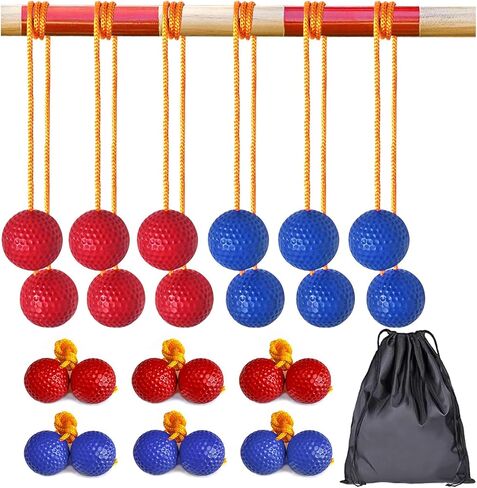 Ladder Ball Ladder Toss Balls Set Replacement Balls for Toss Match, Set of 6 with Storage Bag (Green & Orange) in Kuwait