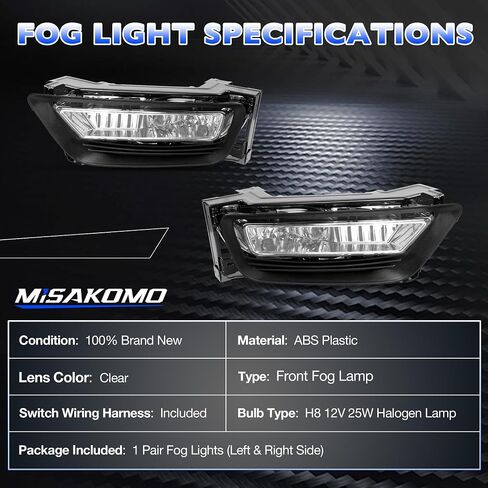 Fog Lights - Front Fog Lamps Assembly Compatible with Honda CRV 2007 2008 2009 - Fog Light Replacement Kit Replacement for 08V31SWA100,08V31SWA1M001, 08V31SWA1M002 and HO2591103 in Saudi Arabia