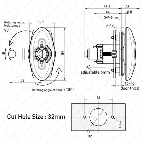 خزانة قفل Motorhome Motorhome Trailer Door Door Lock Drailer Mainbox Lock Lock Lock Security Furniture Hardware 1pcs in Saudi Arabia