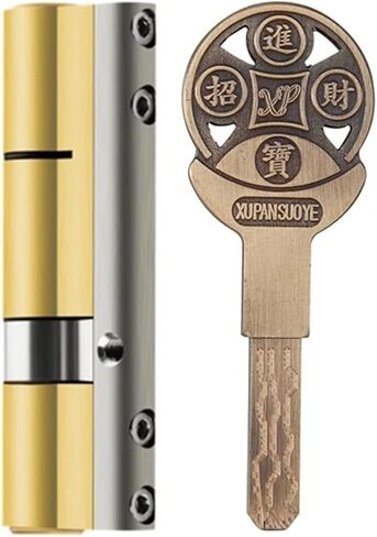 Brass Cylinder C Grade Copper Door Lock Core with 8 Keys Lock Core Double Open Hardware 1Pcs(90mm-Center) in Saudi Arabia