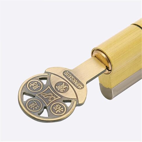 Brass Cylinder C Grade Copper Door Lock Core with 8 Keys Lock Core Double Open Hardware 1Pcs(90mm-Center) in Saudi Arabia