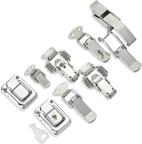 صناديق الخزانة الربيع المحملة مزلاج الصيد تبديل HASP HASP HASP لانزلاق الباب SILING WINDOW HARDWARE TOOL TOOL LOCK 1PCS (J108B) in Saudi Arabia