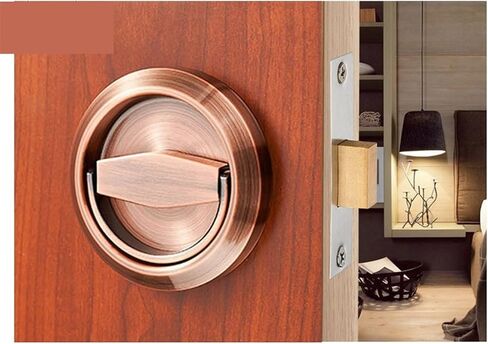 Hidden Door Locks Stainless Steel Handle Recessed Invisible Keyless Mechanical Outdoor Lock Home Hardware 1Pcs(Red Bronze Set) in Saudi Arabia