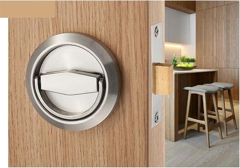 Hidden Door Locks Stainless Steel Handle Recessed Invisible Keyless Mechanical Outdoor Lock Home Hardware 1Pcs(Red Bronze Set) in Saudi Arabia