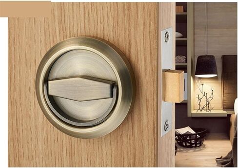 Hidden Door Locks Stainless Steel Handle Recessed Invisible Keyless Mechanical Outdoor Lock Home Hardware 1Pcs(Red Bronze Set) in Saudi Arabia