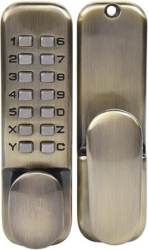 Zinc Alloy Keyless Door Lock Mechanical Combination Lock Door Lock Code Lock for Home Handle Door Hardware 3 Color 1Pcs(Bronze) in Saudi Arabia