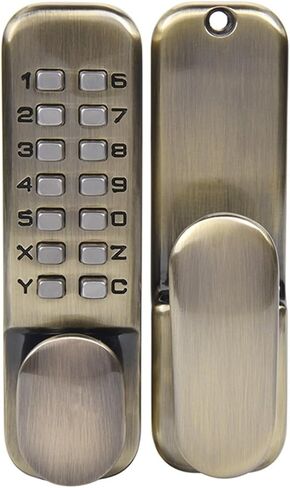Zinc Alloy Keyless Door Lock Mechanical Combination Lock Door Lock Code Lock for Home Handle Door Hardware 3 Color 1Pcs(Bronze) in Saudi Arabia