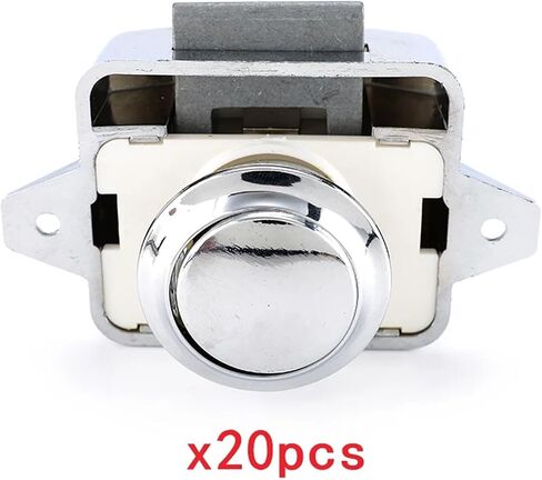 Camper Car Lock 20mm Push Lock for RV Yacht Furniture Door Hardware Cabinet Drawer Locks Handles Kids Lock 20Pcs(Big-Chrome) in Saudi Arabia