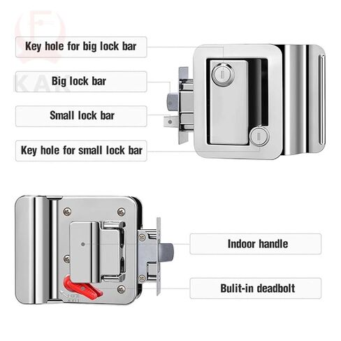مقطورة العربة دخول الباب قفل مقبض قفل الزنك سبيكة أمان قفل الباب RV بديل مع Deadbolt كمبيوتر مفتاح الباب مقبض 1pcs (أسود) in Saudi Arabia