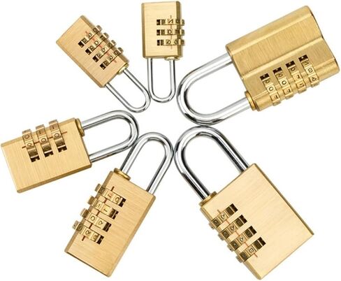 Solid Brass Copper Security Padlock Password Combination Code Lock for Gym Digital Locker Suitcase Drawer Lock Hardware 1Pcs(FS-3-75) in Saudi Arabia