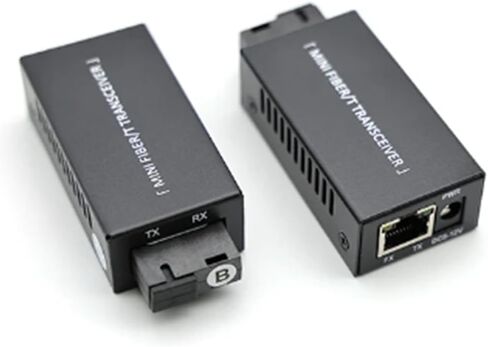2 PCS GIGABIT 100/1000M A/B SC Ethernet Mediable Switch Converter RJ45 Optic Transceiver 20km Fibra Switch Black Plastic+Metal in Saudi Arabia