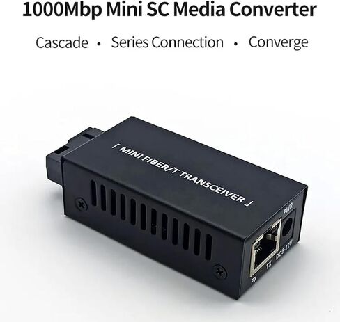 2 PCS GIGABIT 100/1000M A/B SC Ethernet Mediable Switch Converter RJ45 Optic Transceiver 20km Fibra Switch Black Plastic+Metal in Saudi Arabia