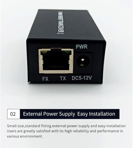 2 PCS GIGABIT 100/1000M A/B SC Ethernet Mediable Switch Converter RJ45 Optic Transceiver 20km Fibra Switch Black Plastic+Metal in Saudi Arabia