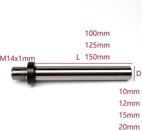 الصلبة M14x1mm M14 قضبان المغزل الخيوط شانك DIY Woodworking (D20-L125) in Saudi Arabia