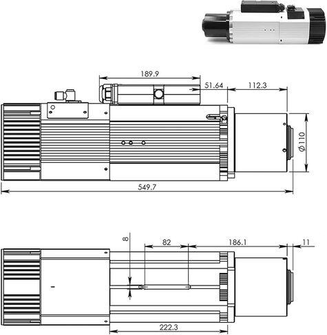 9.0KW محرك مغزل مطول بالهواء 800Hz 4-Pole 220V / 380V ISO30 (220 فولت) in Saudi Arabia