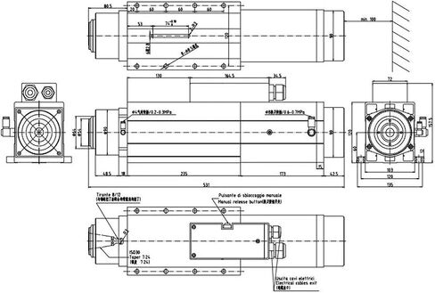 GDL60-24Z/6.0 6KW ISO30 24000 دورة في الدقيقة 800Hz محرك مغزل تلقائي مبرد بالهواء (AC380V) in Saudi Arabia