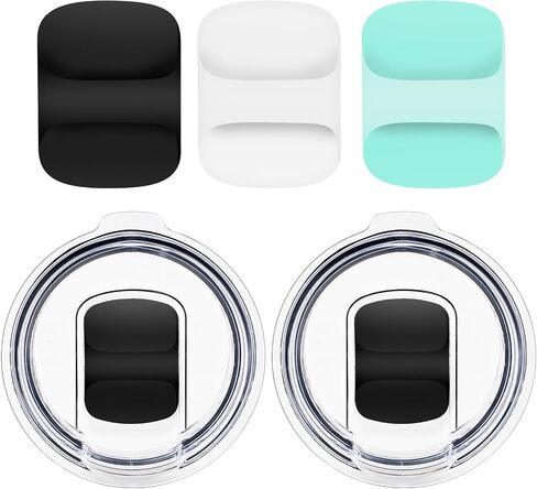 20 oz Tumbler Lids,Magnetic Tumbler Lid Replacement for YETI, 2 Pack Black Tumbler Lids & 3 Pack Magnetic Slider, 10/24 oz Mug and 10 oz Lowball, Travel Spill Proof Cup Lids Covers BPA Free in Saudi Arabia