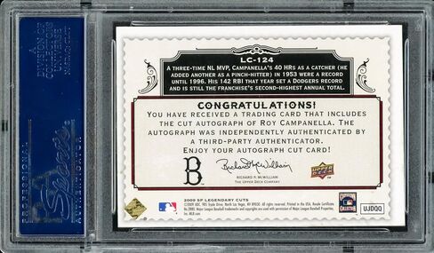 Roy Campanella موقعة 2009 Upper Deck SP CATS CATS CARDS #LC124 BROOKLYN DODGERS #1/5 PSA/DNA #83392929 - MLB CARDAGER in Saudi Arabia