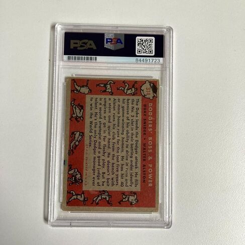 1958 Topps Duke Snider & Walt Alston Signed Baseball Card Dodgers PSA DNA COA - Baseball Slabbed Autographed Cards in Saudi Arabia