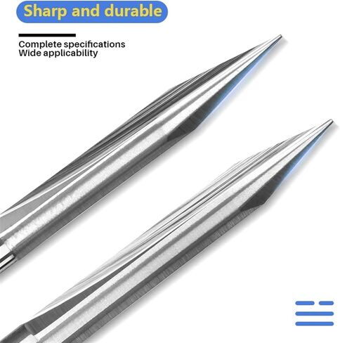 1Pcs 3.175mm Shank 2 Flutes Straight V Engraving Bits 20/30/45/60/90 Degrees Tip 0.1-0.5mm Straight V Tools(20x0.5mm) in Saudi Arabia