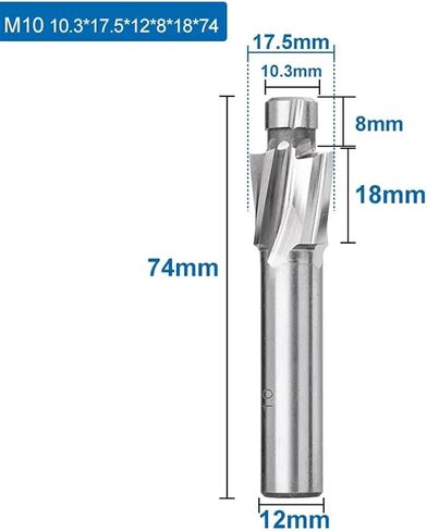 HSS Counterbore 1PCS HSS مسطح ثقب الترباس CAP CAPTINSINCH M3.2-M20 4 بت الفلوت الفلوت (M5) in Saudi Arabia