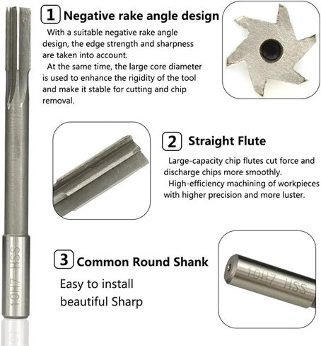 HSS Machine Chucking H7 2.0-12mm Straight Flute Milling Chucking for Inner HoleTool 1Pcs(H7 4.0mm) in Saudi Arabia