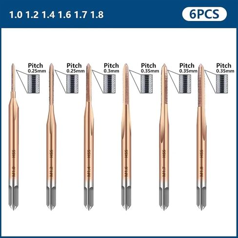 HSS 6542 Machine THE TAP TAP TAP DRIVER SCEL TAP TAP TAIL M1.1 M1.2 M1.4 M1.6 M1.7 M1.8 M2.0 1PCS (M1.2x0.25) in Saudi Arabia