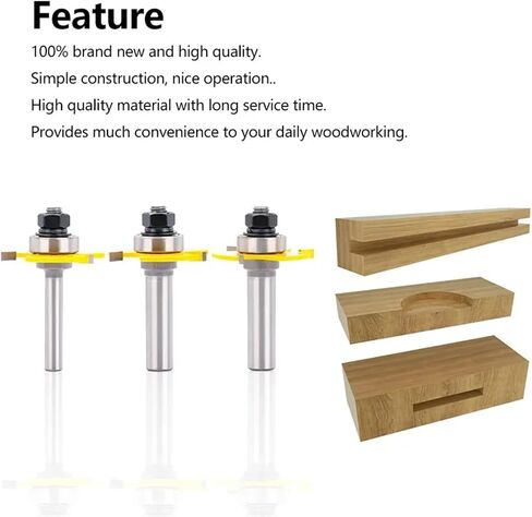 1Pcs T Slot Groove Joint Assembly Router Bit 6mm/8mm/12mm 1/4inch 1/2inch Shank 3 Flute Wood Tool(6mm Shank) in Saudi Arabia