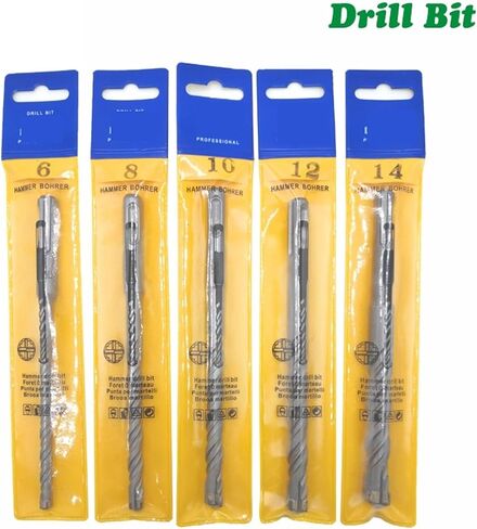 5Pcs Electric Hammer SDS Plus Drill Bit Set Cross Tips 4 Cutters 160mm for Concrete Wall Brick Block Masonry Drilling Bits 6mm in Saudi Arabia