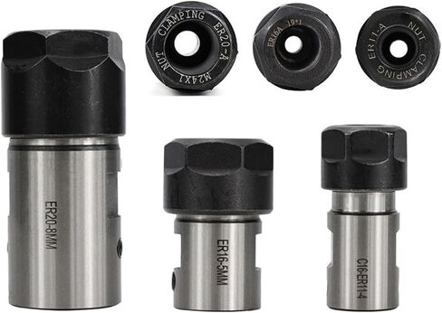 1Pcs ER11 ER16 ER20 Chuck Spindle Motor Shaft Extension Rod Spindle Rod 4-16mm(C25-ER20A-50L-8MM) in Saudi Arabia