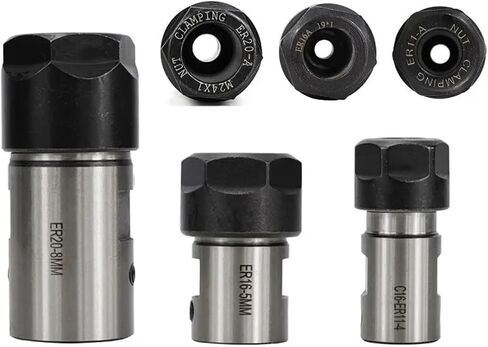 1Pcs ER11 ER16 ER20 Chuck Spindle Motor Shaft Extension Rod Spindle Rod 4-16mm(C25-ER20A-50L-8MM) in Saudi Arabia